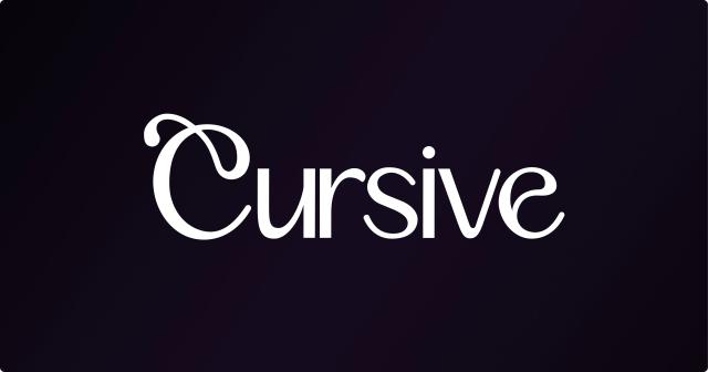 Cursive banner